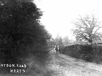 Roydon Road towards Stanstead Abbotts. Highfield House can be seen on the right. Postcard undated but must be early 1900 something.