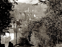 View of the old Maltings from Cats Hill. Photo Nov 1989