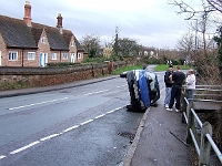 Bottom of Cats Hill Stanstead Abbotts. Parking is a bit tight here so please leave as much room as possible for traffic to pass. January 2008.