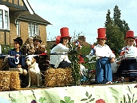 Great Amwell Brownies. My wife is in the middle waving her flag. Photo 1977.