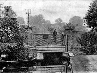 Mill Bridge, Stanstead Abbotts. The bridge is no longer there. The Mill Stream now flows under the Roydon Road to the right of this old bridge as can be seen by the position of the church. Postcard part of "The Hatfield Seies". Postal date unclear but bears a 1905 Edward V11 stamp.