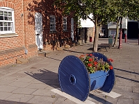 Not a rubbish bin at all and in fact it looks rather smart in the early morning sunshine. Photo Aug 4th 2014.