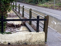Hunsdon Road ditch overflowing. Dec 2013