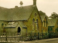 Stanstead Abbotts school. Note the bell on the roof, where did it go? Dates to 1918 or earlier due to postage rate on card.