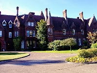 All Nations Christian College. Easneye Mansion, built by Alfred Waterhouse for the previous owner Thomas Buxton in 1869. The house was later donated to the college by Mr. Buxton. Photo 2007