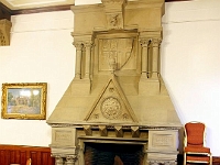 Fireplace in entrance hall