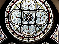 One of the many fine stained glass windows.