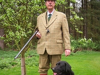 Steve Knight Easneye gamekeeper. 1981 - 2009. The dog is "Quince", a winner at Crufts. Quince was handled at Crufts by Steve's wife Sue. Photo copyright Steve Knight. (2014)