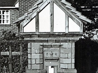 The new "old postbox" Cappell Lane. Edward VII box, but not that rare. over 5% of boxes in the UK are from this period. Original brickwork destroyed by careless driver. Rebuilt in 1983.