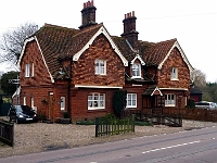 Halving Cottages, Cappel lane, by Alfred Waterhouse for Buxtons of Easneye, built 1868-9. Grade 2 listed. Photo April 2010