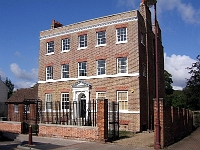 Stanstead Hall. After renovation. Built in 1752 for Michael Pepper who was a miller in the village. The tower (19th cent addition) has a spiral staircase inside that was used by servants to access the upper floors and basement. Photo Sep 2007