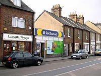 The old Coop shop High Street Stanstead Abbotts. Last day of trading was Easter Monday 2005. Re-opened in new premises in October 2005. Photo Easter Monday 2005.