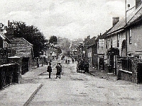 Postcard Stanstead Abbotts High Street. Date or publisher unknown. Pre 1918 according to postal charge asked for.