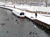 Feeding the ducks. Most people would stay indoors on a day like this but some fools. including me, were out and about! Photo 2009.