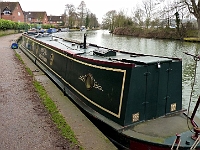 Longboat near Stanstead Lock. Jan 2011