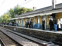 Siant Margarets station. Trains run from Hertford East to Liverpool Street, London. The branch line to Buntingford closed in 1964. Photo 2006.