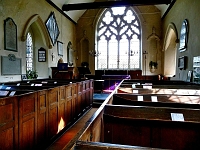 St Mary the Virgin, Stanstead, St Margaret's. Interior showing the box pews. There is a rumour that these may be removed to make more space. Photo 2009