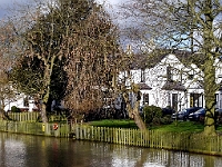 Flood water up to Willowthorpe fence. The towpath is under water. Feb 7th 2014.