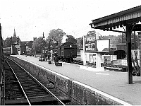 St Margarets for Stanstead Abbotts and the old Buntingford line. Around 1956. Buntingford line closed in 1964.